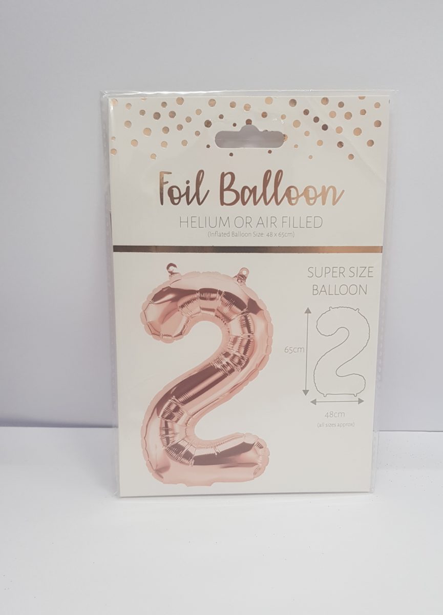 25″ / 65cm Number 2 Rose Gold Foil Balloon - Gajet