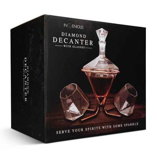 Diamond Decanter with Glasses Set Gajet