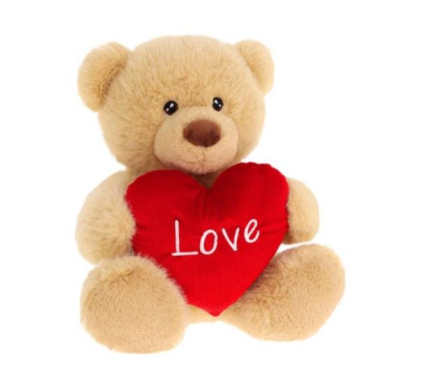 35cm Keeleco Barney Bear with Heart Brown