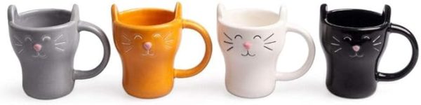 Coffee Set , Meow x 4 Assorted Colours