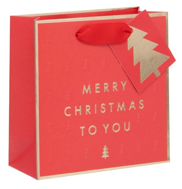 Merry Embossed Trees small Gift Bags