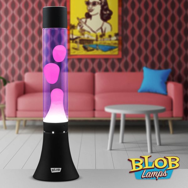 Lava lamp Modern Black - Pink/Purple