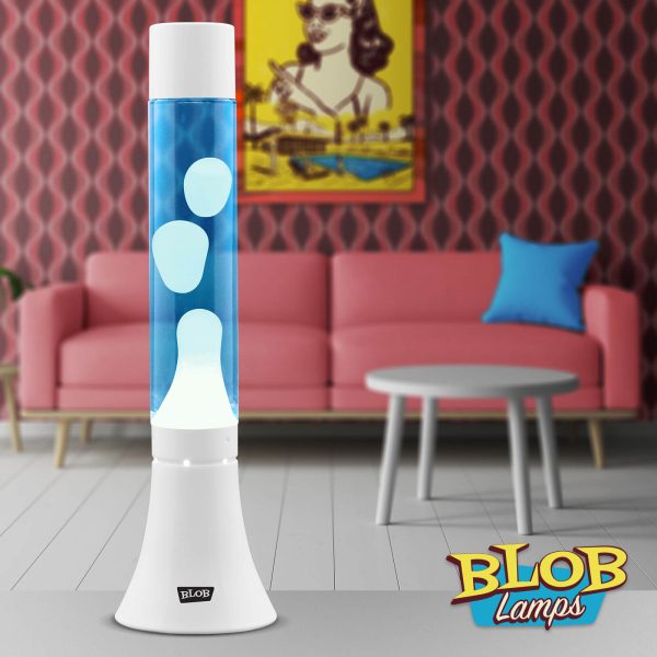 Lava lamp Modern White - White/Blue