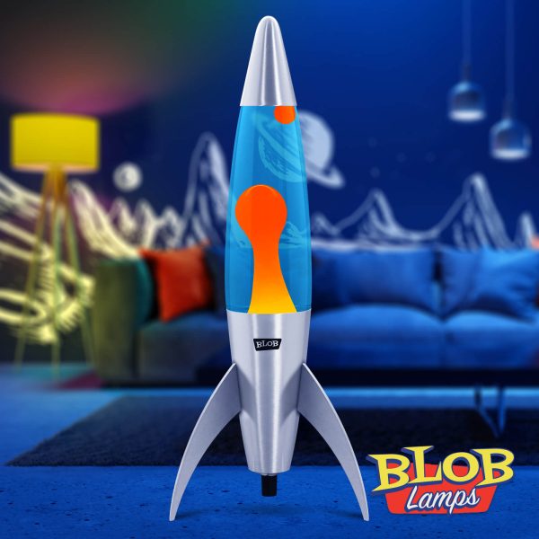 Lava lamp Rocket Silver - Orange/Blue