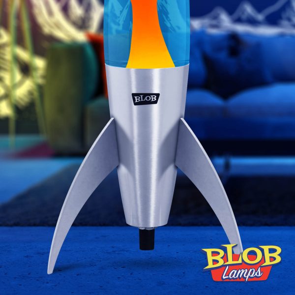 Lava lamp Rocket Silver - Orange/Blue