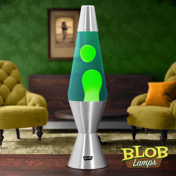 Lava lamp Vintage Silver - Green / Blue