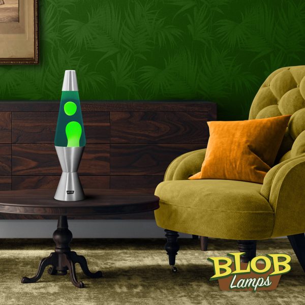 Lava lamp Vintage Silver - Green / Blue